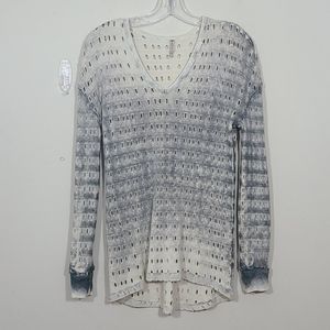 XCVI Long Sleeves Desstresse Tie Dye Top Size XS